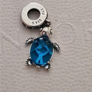 Pandora Silver and Blue Turtle Charm